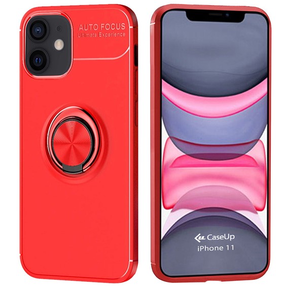 Apple iPhone 11 CaseUp Finger Ring Holder Kılıf Kırmızı 1